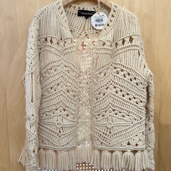 Anthropologie Cream Crochet Cardigan Sweater - Picture 4 of 15
